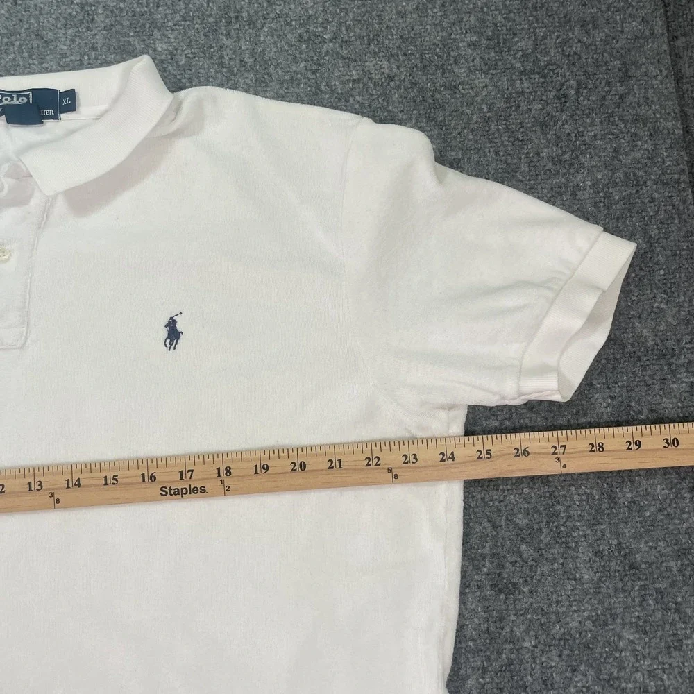 VTG Polo Ralph Lauren Terry Cloth Polo Men's XLarge White Pullover Golf Tennis - Picture 7 of 11